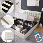 Letto contenitore 180x200 LED Bianco - Xylo