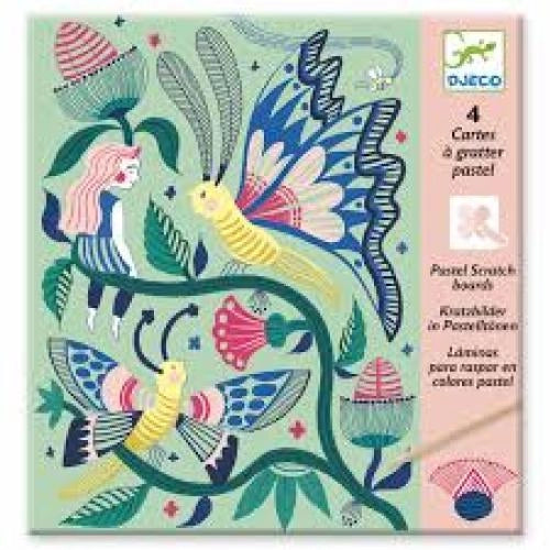 Carte da grattare,Giardino Fantastico,Djeco,Eta 6-10 anni