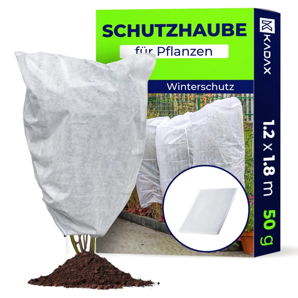 KADAX Cappuccio protettivo invernale per piante 1,2x1,8 m, sacco agrotessile con cordino 50 g/m