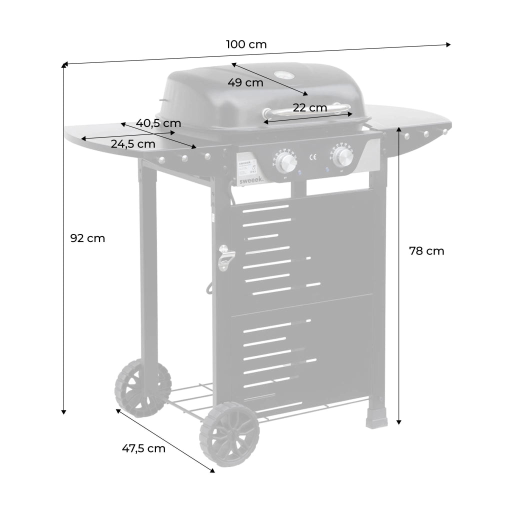 Barbecue elettrico 2 bruciatori, acciaio smaltato 2300w, nero