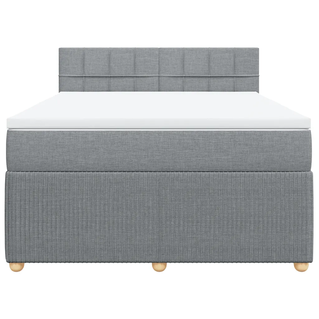 Giroletto a Molle con Materasso Grigio Chiaro 140x200cm Tessuto