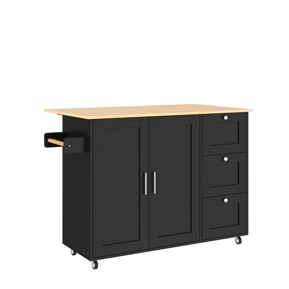 Tavolo da Cucina Multifunzionale con Cassetti e Anta ¨C Xylo ¨C Piano in Rovere, Pieghevole, 135x44x90
