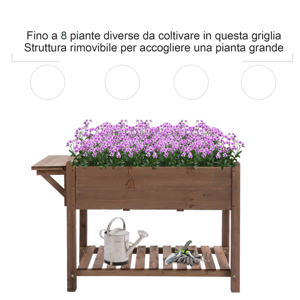 Letto Rialzato in Legno con Ripiano Pieghevole e Mensola ¨C Zephmum ¨C 123x54x80