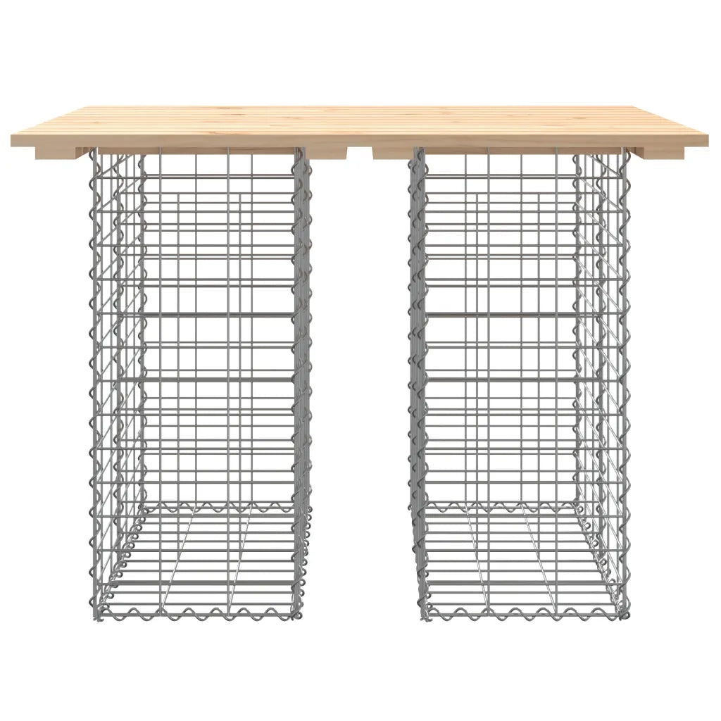Tavolo da giardino in gabbione design 100x70x72 cm in legno massello di pino 834362