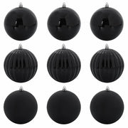 Set di Palle di Natale 9 pz-Decorazioni natalizie Nero Plastica