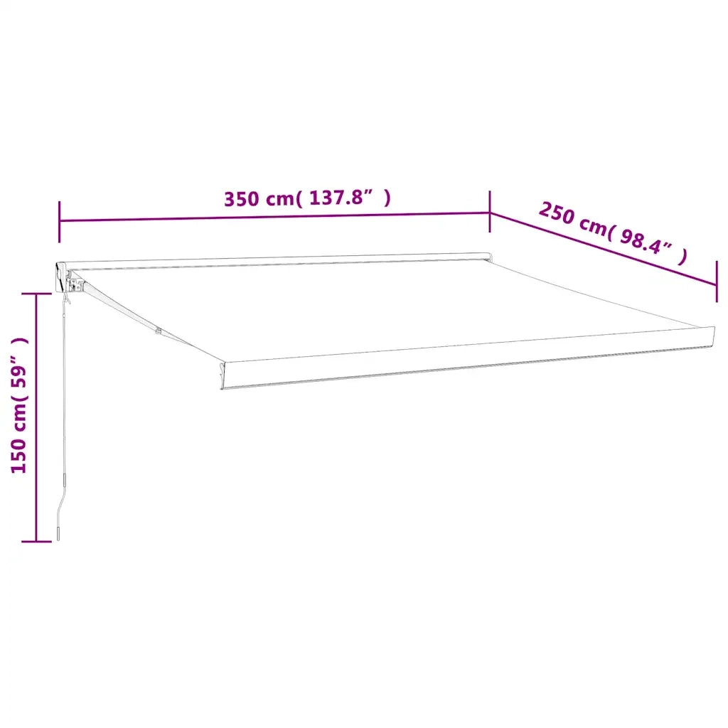Tenda retrattile Giallo e Bianco con Struttura Bianca 3154532