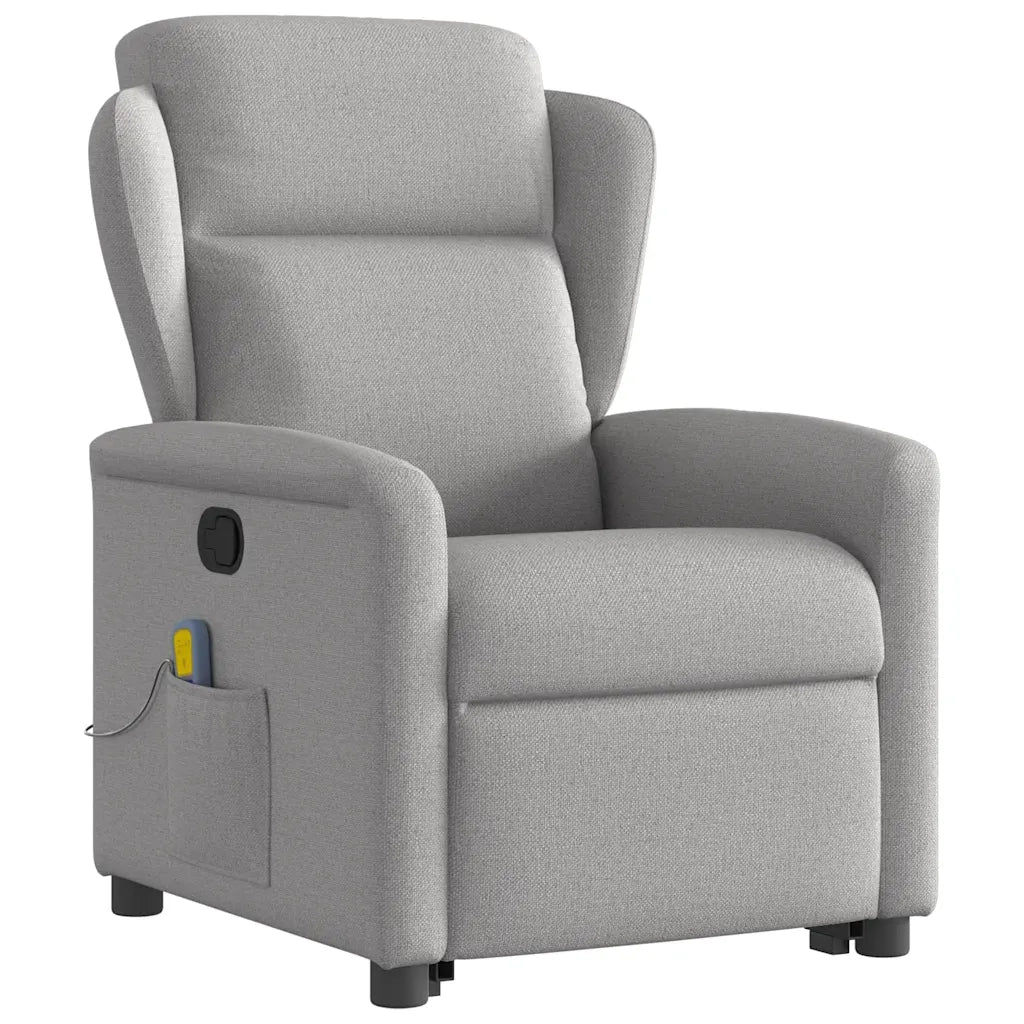 Poltrona Alzapersona Massaggi Reclinabile Grigio Nuvola Tessuto 3303153