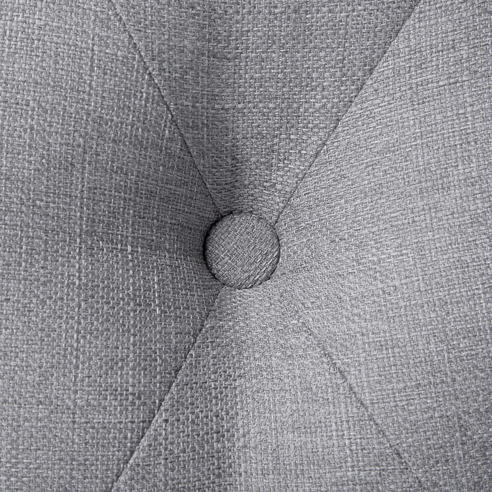 Letto a doghe Tessuto in poliestere grigio Poggiatesta capitonné imbottito 140 x 200 cm matrimoniale Design moderno