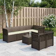 Divano 7 Posti da Giardino con Cuscini Aspetto Rattan PP 3444154
