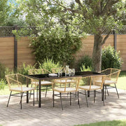 Set da Pranzo per Giardino 7 pcs Marrone polyrattan 3380916