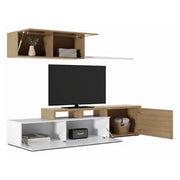 Mobile Soggiorno Amitraz, Parete Attrezzata 7 Ripiani, 200x41x44h cm Marrone Rovere