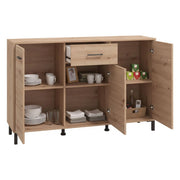 Madia Laerru, Credenza un Cassetto, 138x40x90h cm Marrone Rovere Nodi