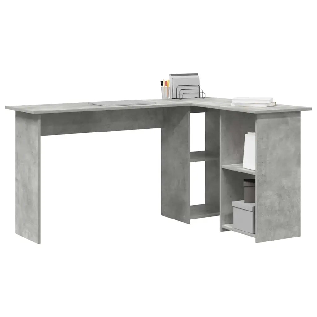 Scrivania | Tavolo da Ufficio Grigio cemento 142 x 102 x 73 cm Legno multistrato