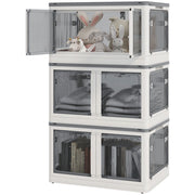 Scatole di conservazione 3 pezzi pieghevoli con ruote ¨C zephmum ¨C bianco 60x42x34 cm