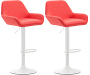 Set 2 Sgabelli Bar Braga In Similpelle rosso,bianco
