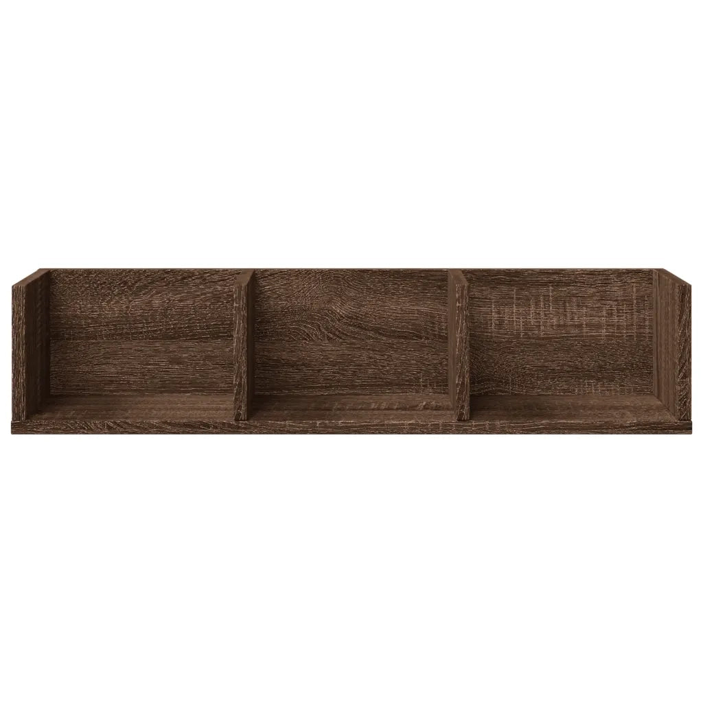 Armadietto a Muro | Mobili Parete 2 pz Rovere Marrone 75x18x16,5cm Legno Multistrato