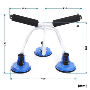 Ausilio per carico in auto di kayak Con supporto a rullo a ventosa Fino a 100 kg Alluminio