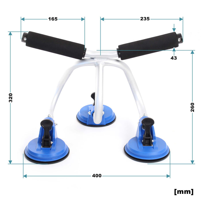 Ausilio per carico in auto di kayak Con supporto a rullo a ventosa Fino a 100 kg Alluminio