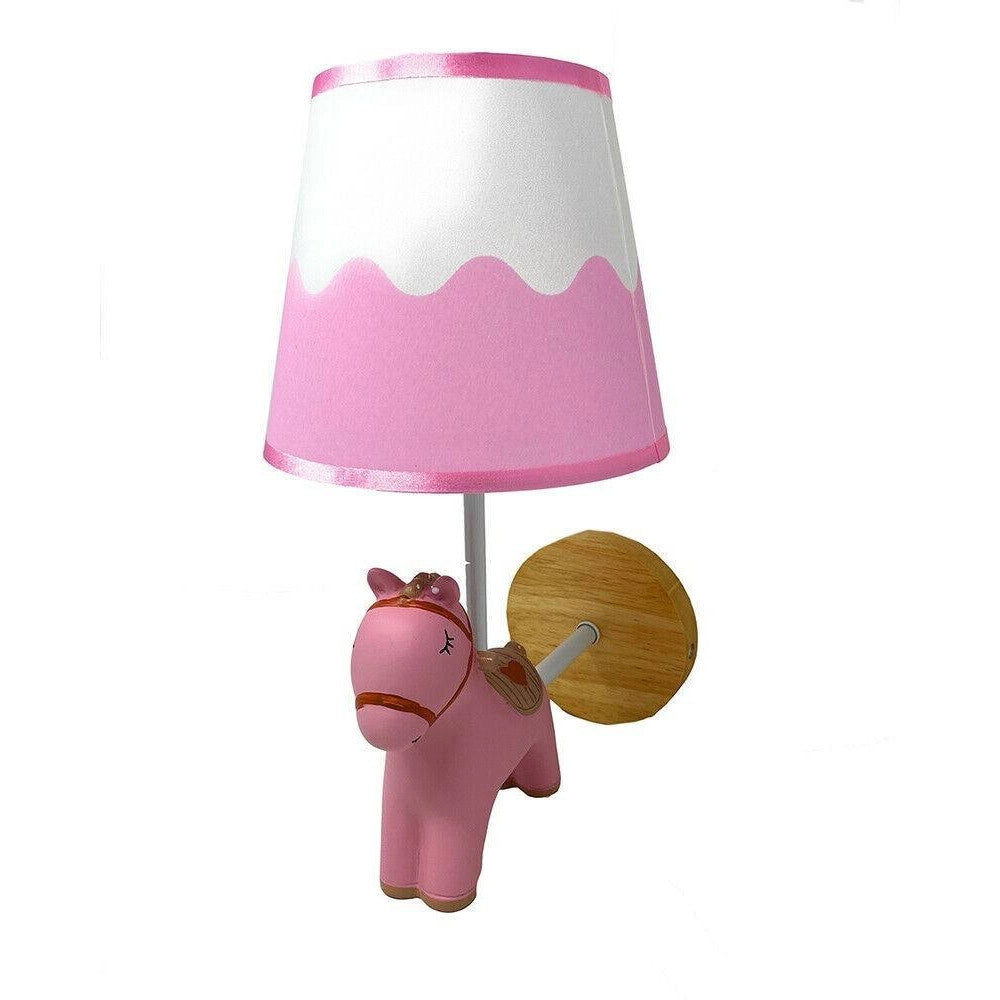 Trade Shop - Applique A Muro Cameretta A Forma Di Cavallo In Resina E27 Lampada Muro Lume E49 -