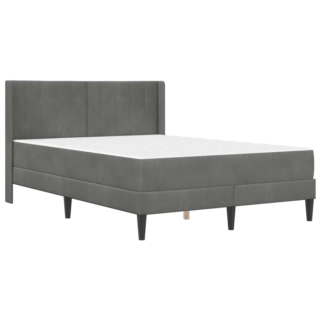 Struttura letto con materasso Grigio Scuro 140 x 200 cm Velluto