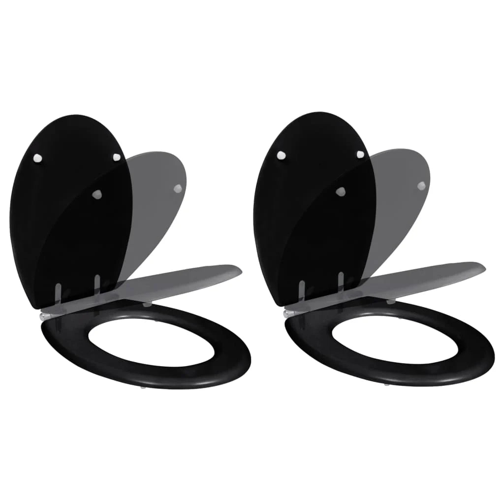 Set di due sedili per WC con coperchi in MDF nero 02_0002942