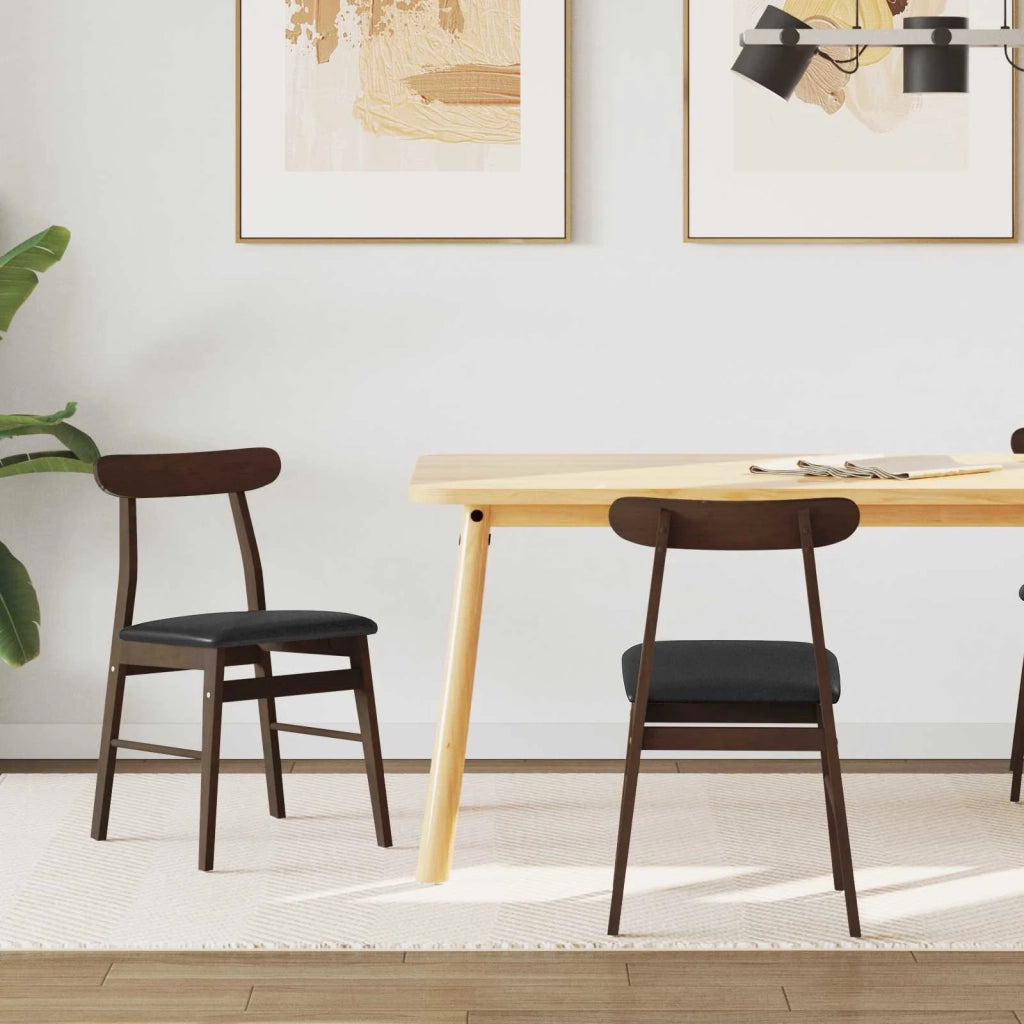 Sedia da pranzo 2 pcs Marrone scuro e Nero