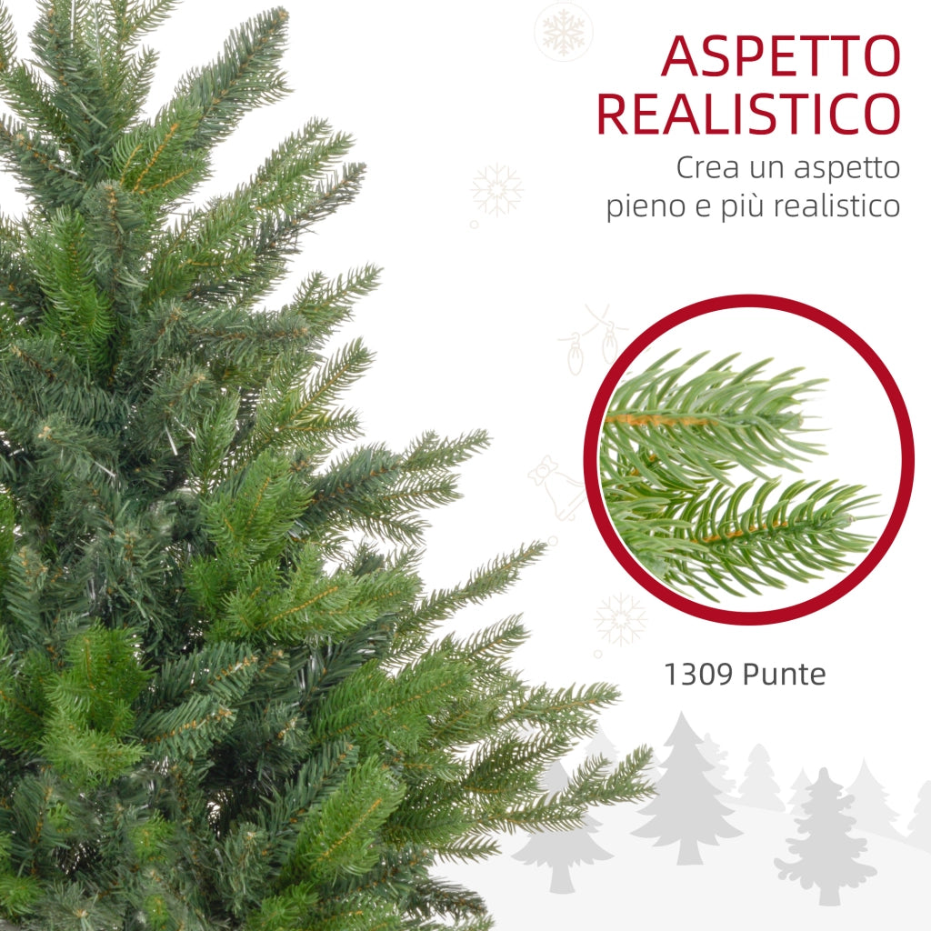 Albero di Natale 150 cm 1309 Ramia Caduta in Plastica Verde