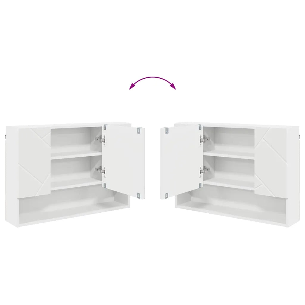 Mobiletto per specchio Bianco 80 x 17 x 55 cm Legno multistrato