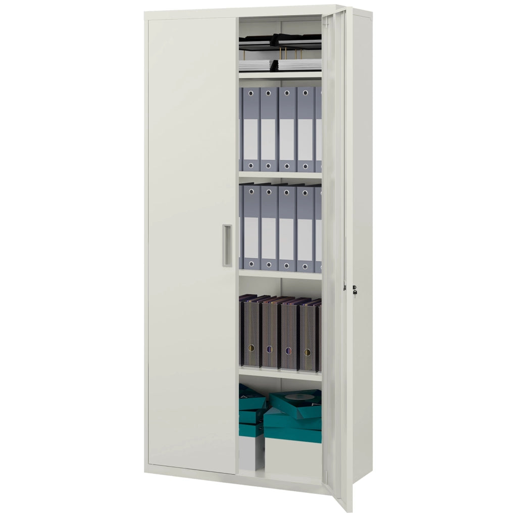 Armadio da Ufficio con Ripiani Regolabili ¨C zephmum ¨C Bianco 80x40x180 cm