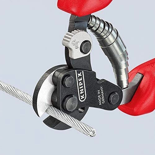 KNIPEX 95 62 160 Cesoia per Funi in Acciaio per Cavi fino a 6 mm e Funi Metalliche fino a 4 mm colore Nero