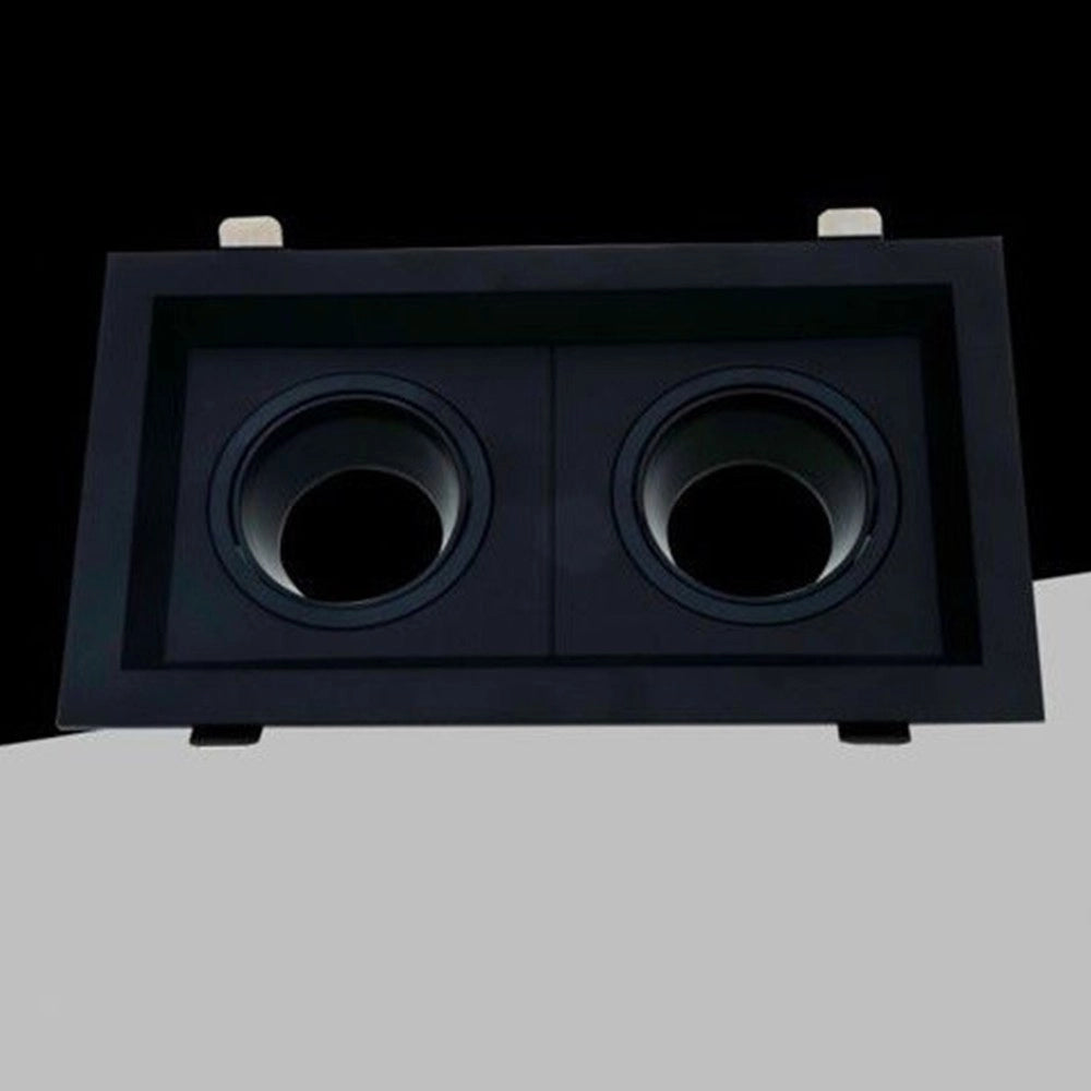 Trade Shop - Porta Faretto Doppio Orientabile Ad Incasso Nero Per Lampadine Gu10 Gu5.3 P33-n2 -