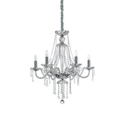 Lampadario Classico Amadeus Metallo-Cristallo Trasparente 6 Luci E14