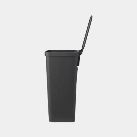 Brabantia 800023 StepUp Pattumiera a Pedale 40L con Porta Etichette a Click e Chiusura Soft-Stop colore Grigio Scuro