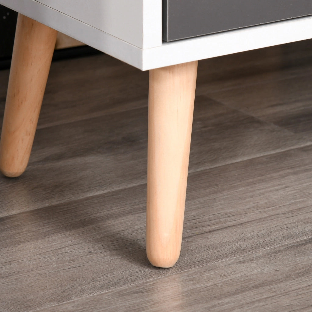 Armadio con 3 ante e cassetto ¨C zephmum ¨C 90x30x72 cm bianco grigio