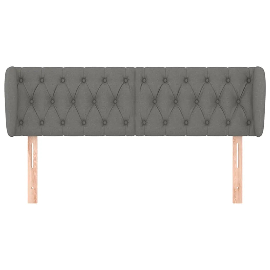 Testiera | Testata ad Orecchio Grigio Scuro 147x23x78/88 cm in Tessuto
