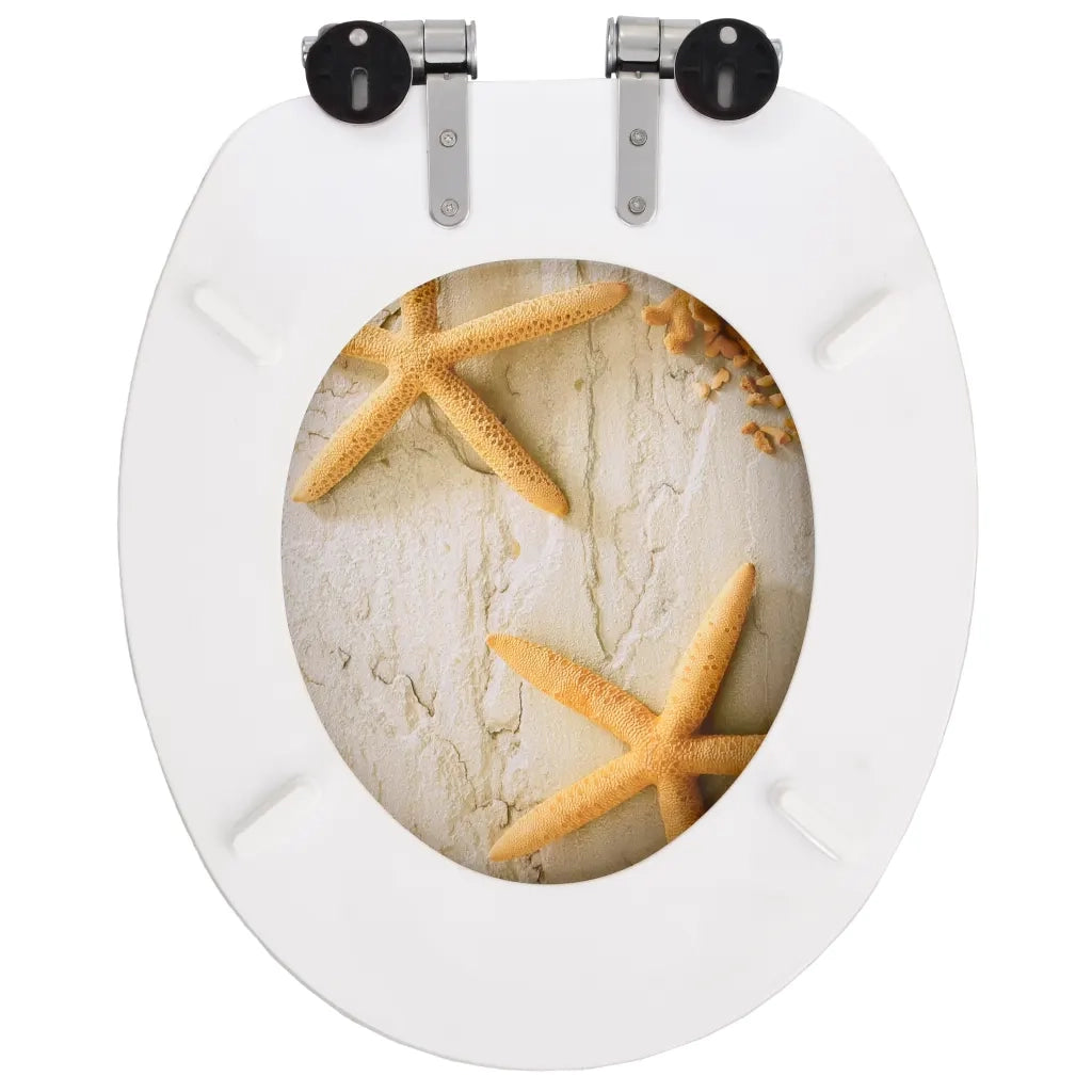 Tavoletta WC Coperchio Chiusura Morbida MDF Stella Marina 143929