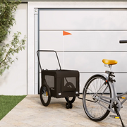 Rimorchio da Bici per Animali Nero Oxford e Ferro 93940