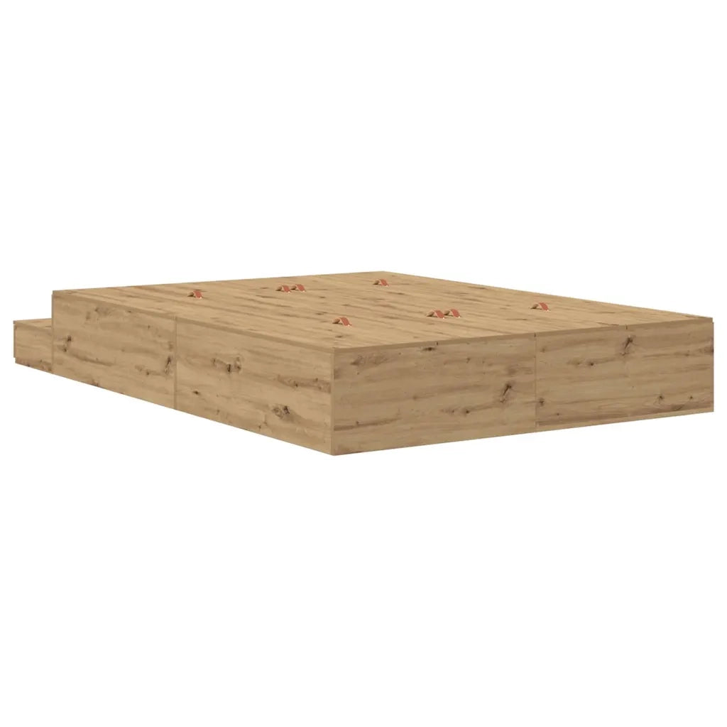 Struttura letto con contenitore Rovere artigianale 150 cm 3335652
