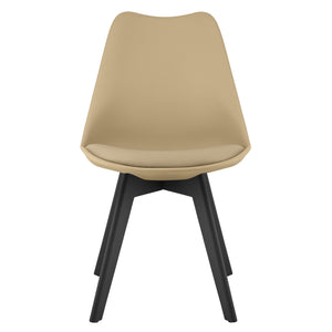 Sedia VALORA RIXK - Beige scuro con gambe nere x 3