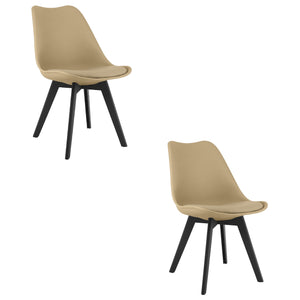 Sedia VALORA RIXK - Beige scuro con gambe nere x 2