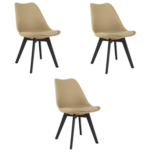 Sedia VALORA RIXK - Beige scuro con gambe nere x 3