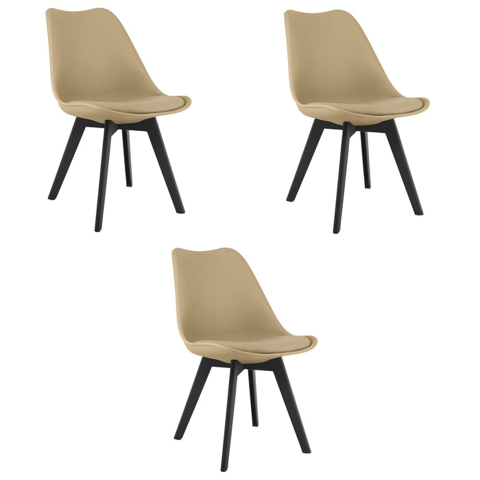 Sedia VALORA RIXK - Beige scuro con gambe nere x 3