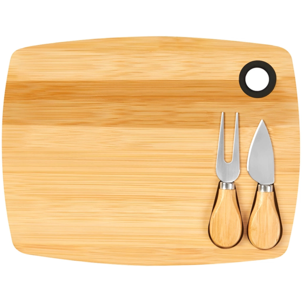 Tagliere per formaggi 3 pezzi in Bambù Naturale Ultra Pratico Elegante e Resistente Marrone chiaro Cheffinger