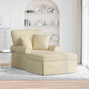 Chaise Longe con Gonna con cuscino 3 pcs Crema Tessuto 42022945