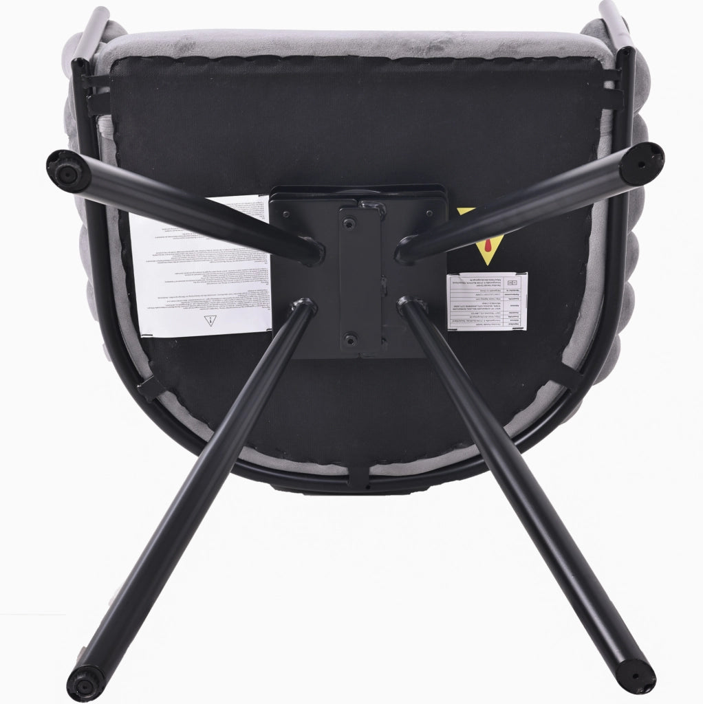 Set di 4 sedie da pranzo girevoli a 360° in velluto; con schienale ergonomico; grigio