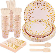 Set da tavola - 200 pezzi di assorbenti per tavola, bicchieri, posate e tovaglioli in rosso per matrimoni e pic nic
