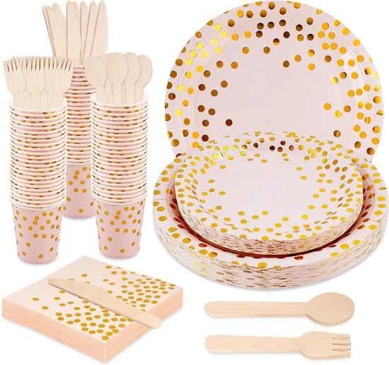 Set da tavola - 200 pezzi di assorbenti per tavola, bicchieri, posate e tovaglioli in rosso per matrimoni e pic nic