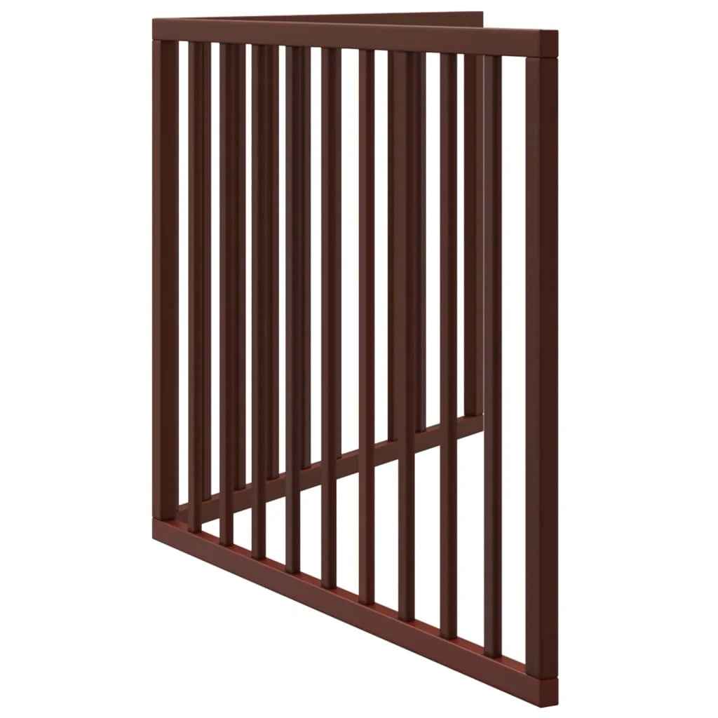 Cancelletto di sicurezza pieghevole per cani a 2 pannelli 160 cm legno di pioppo marrone 02_0023036