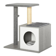 Albero tiragraffi per gatti 3 livelli con piattaforme e cuscini ¨C zephmum ¨C 59x39x62 cm grigio