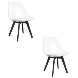 Sedia VALORA RIXK - Trasparente con gambe nere x2